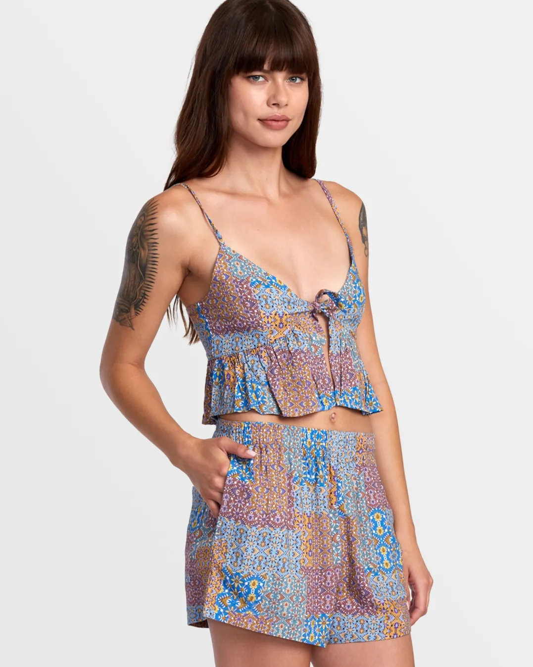 BRIDGETTE PEPLUM CROP TOP