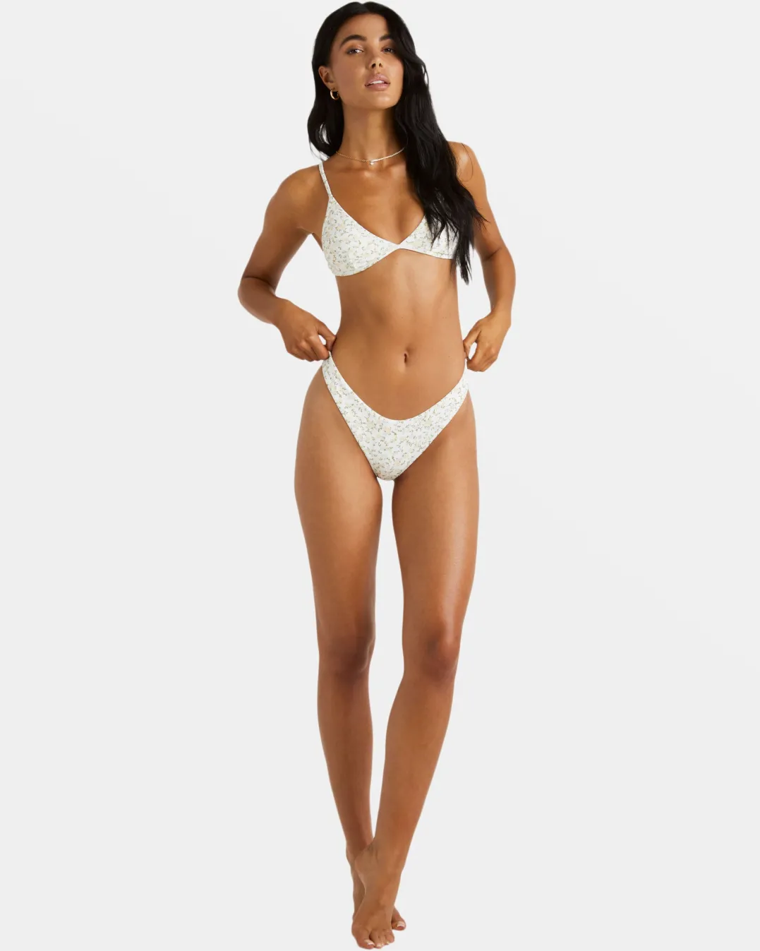 DITSY RIB TRI BIKINI TOP