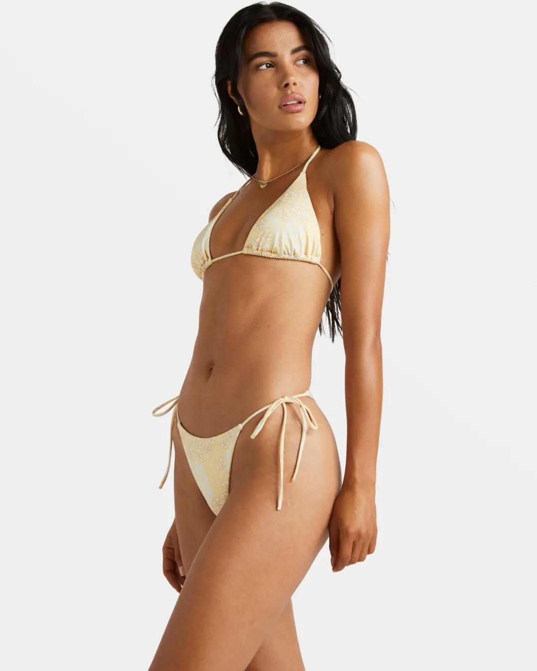 FLORAL COLLAGE SLIDE TRI BIKINI TOP