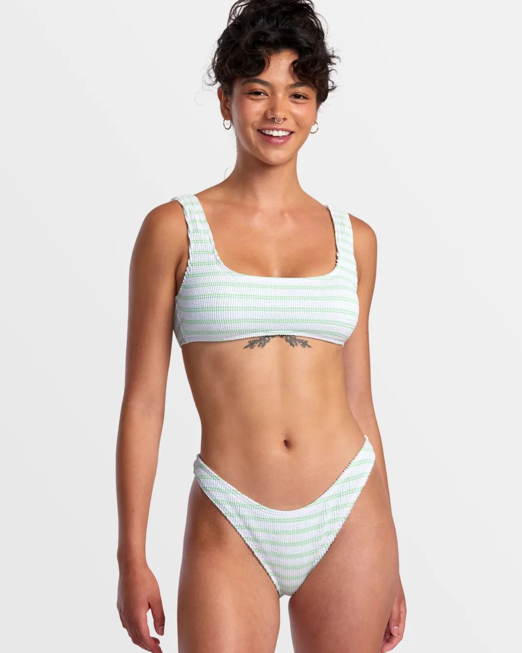 GROOVES STRIPE HIGH LEG FRENCH BIKINI BOTTOMS