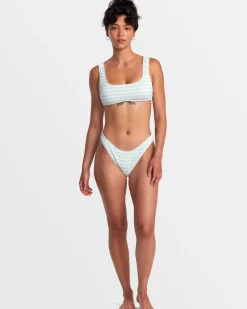 GROOVES STRIPE HIGH LEG FRENCH BIKINI BOTTOMS