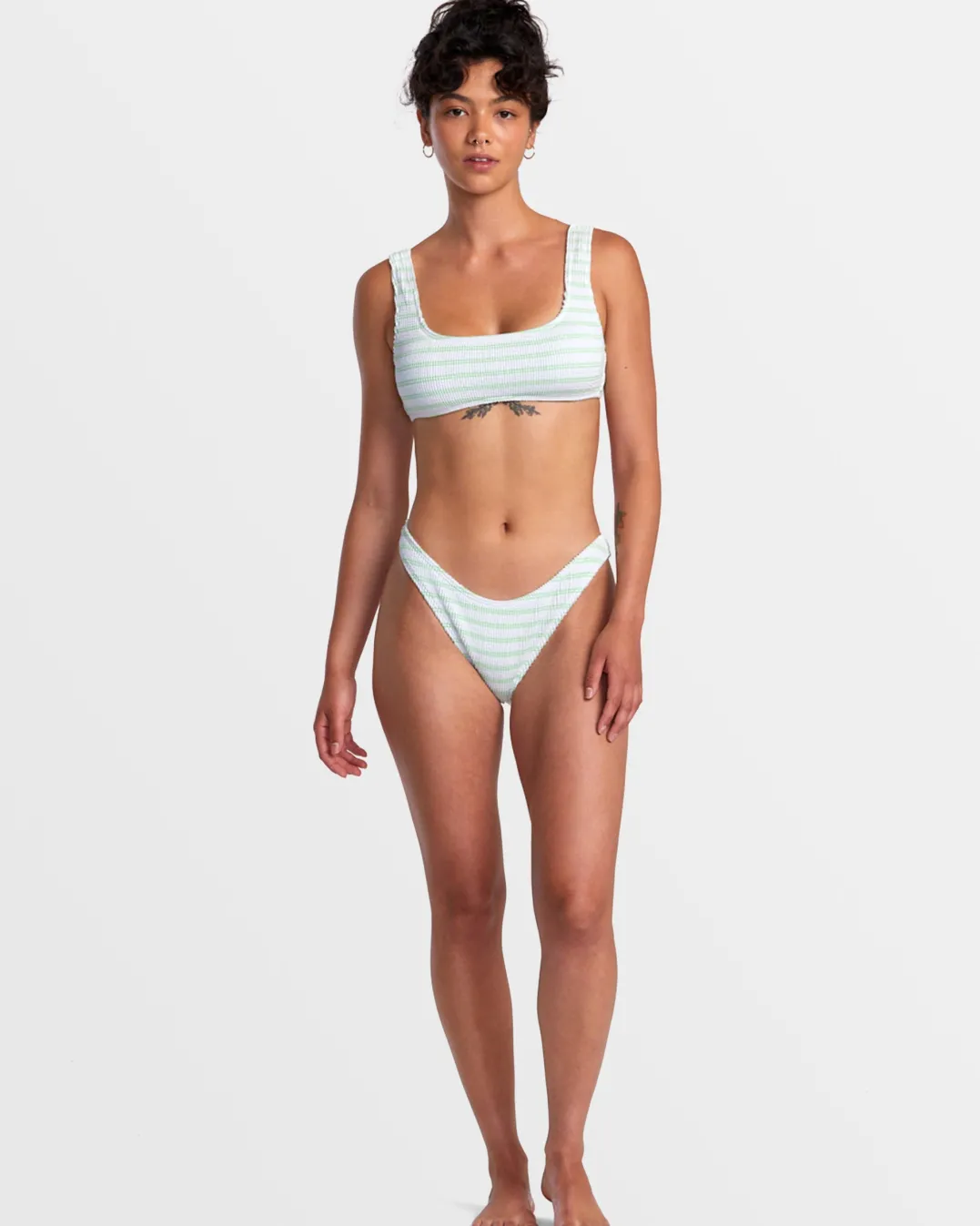 GROOVES STRIPE HIGH LEG FRENCH BIKINI BOTTOMS