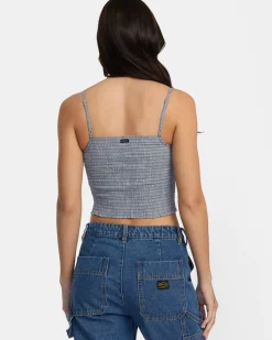 HOUNDSTOOTH REVIVAL CROPPED TANK TOP