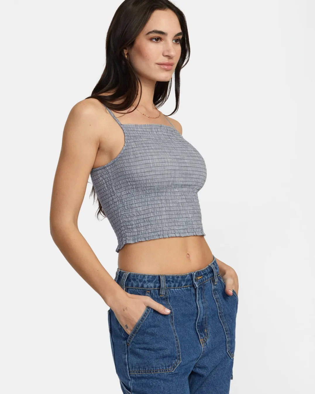 HOUNDSTOOTH REVIVAL CROPPED TANK TOP