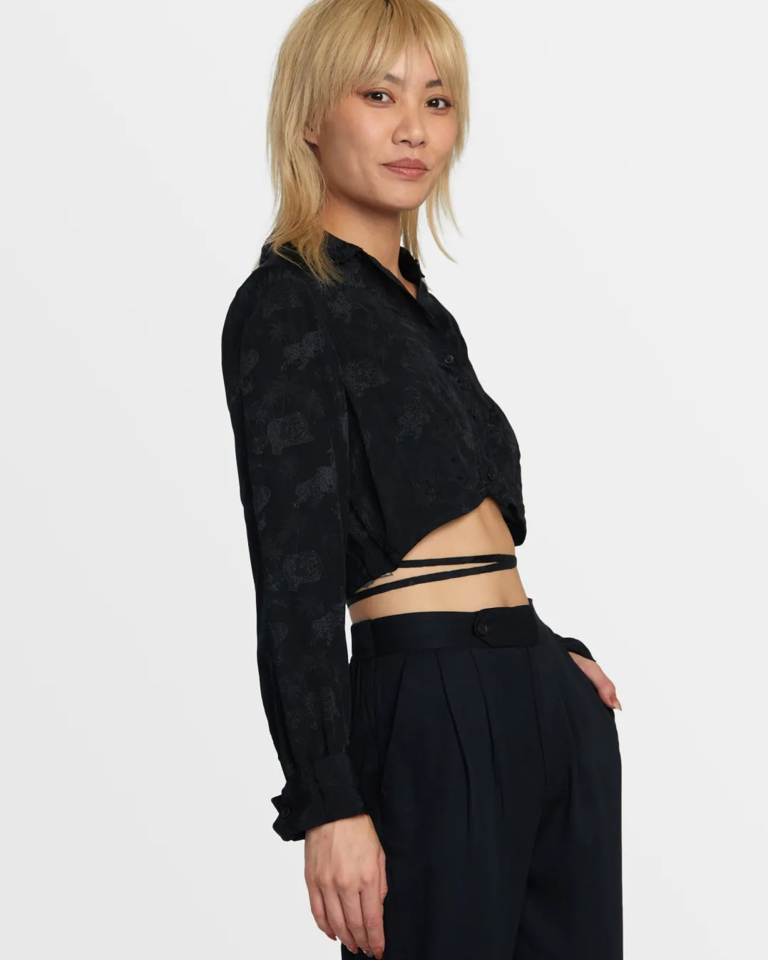 INVISIBLE MAN LONG SLEEVE CROP TOP