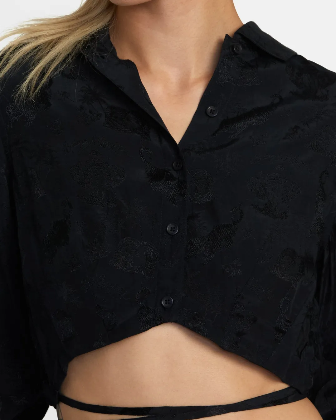 INVISIBLE MAN LONG SLEEVE CROP TOP