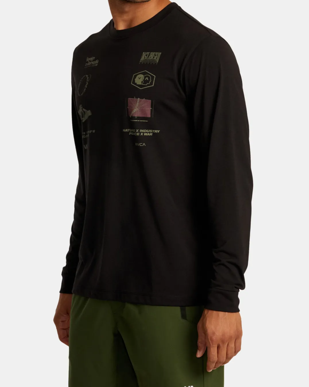 MULTI GRID LONG SLEEVE TEE