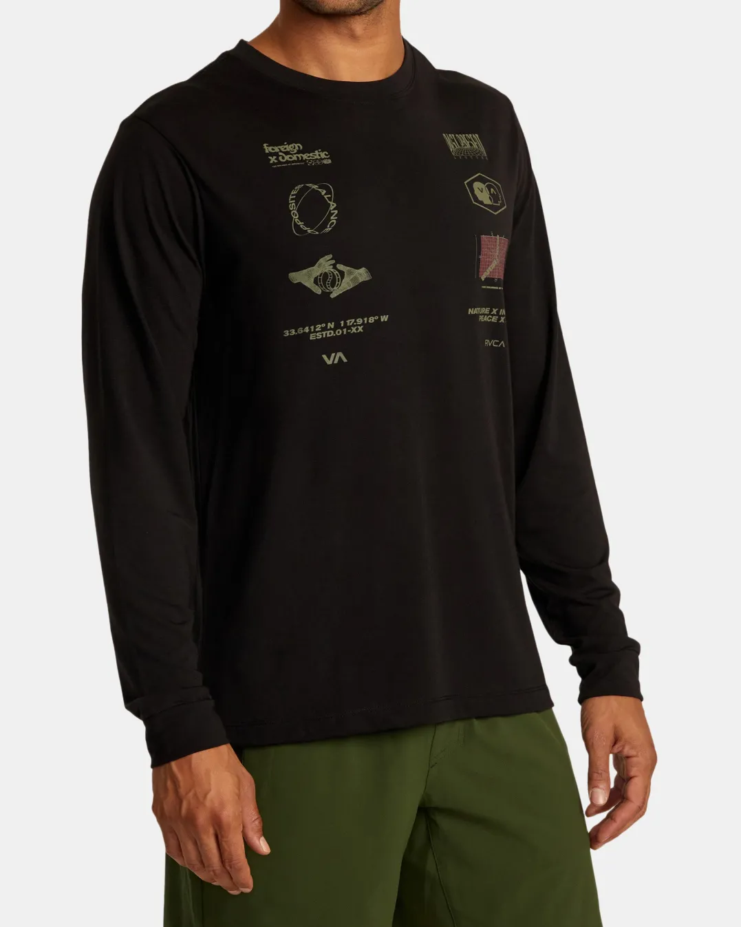 MULTI GRID LONG SLEEVE TEE