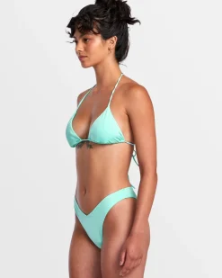 SOLID SHIMMER TRIANGLE BIKINI TOP