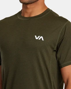 SPORT VENT STRIPE TECHNICAL SHORT SLEEVE TOP