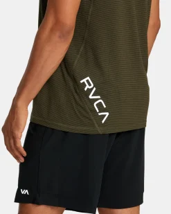 SPORT VENT STRIPE TECHNICAL SHORT SLEEVE TOP